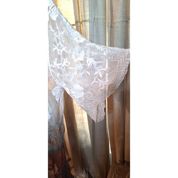 ORAGAMI Floral Lace Brown to Cream BOHO Western Cardigan One Size - Picture 9 of 10